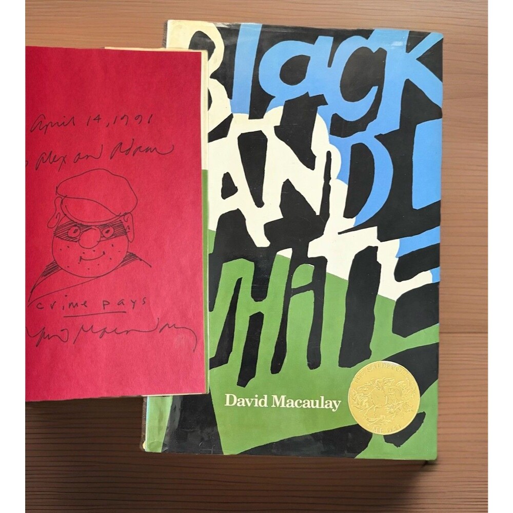 David Macaulay - Black and White SIGNED Rare Doodle / 1st Edition 1990